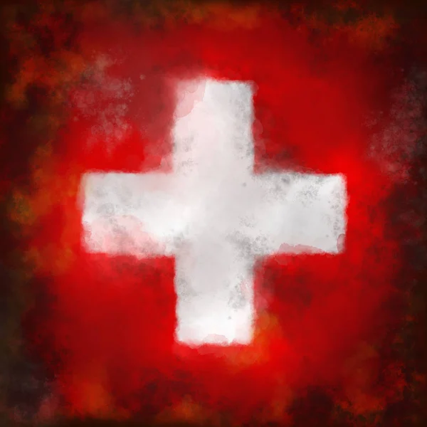 Flagge der Schweiz — Stockfoto