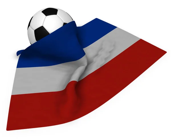 Bola sepak dan bendera schleswig-holstein — Stok Foto