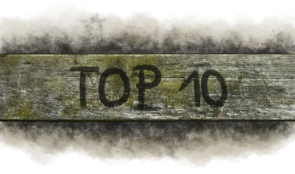 Top 10 op hout — Stockfoto