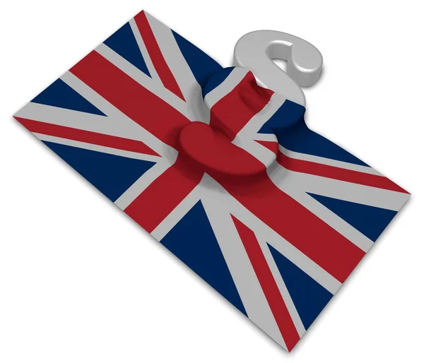 Σύμβολο αλλαγής παραγράφου και τη σημαία του Ηνωμένου Βασιλείου — Φωτογραφία Αρχείου