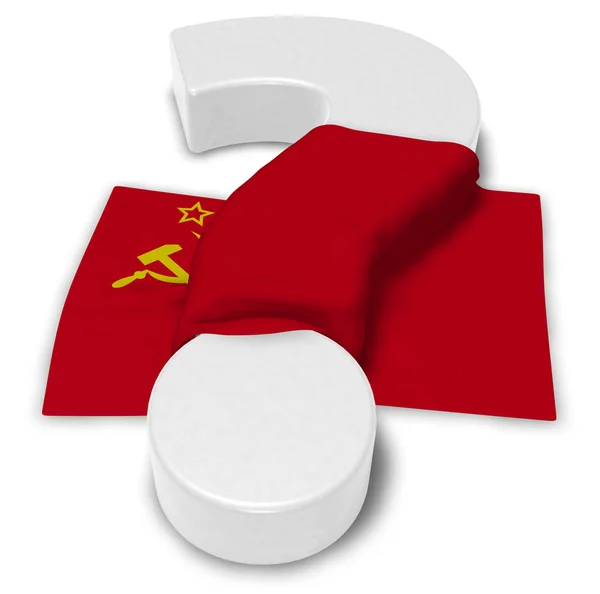 Frågetecken och flaggan av den sovjetiska unionen — Stockfoto