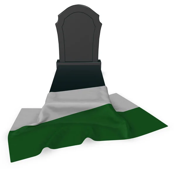 Mezar taşı ve Saksonya bayrağı — Stok fotoğraf