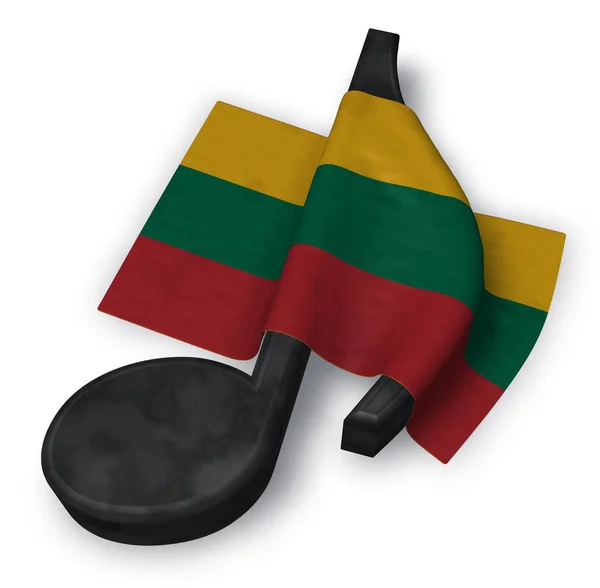 立陶宛的音乐笔记和旗子 — 图库照片