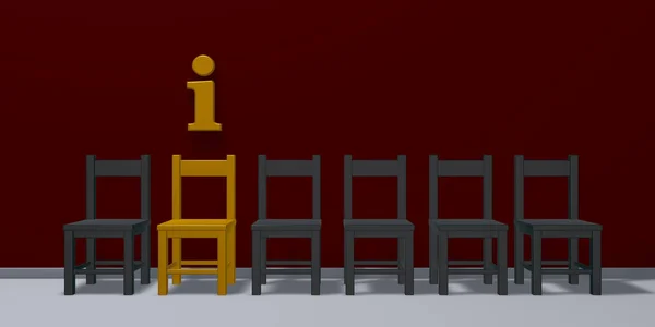 Buchstabe i und Stühle — Stockfoto