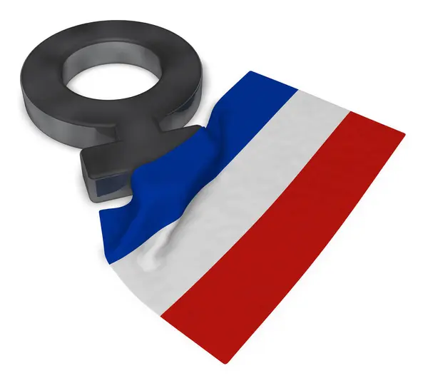 Женский символ и флаг Шлезвиг-Гольштейна — стоковое фото
