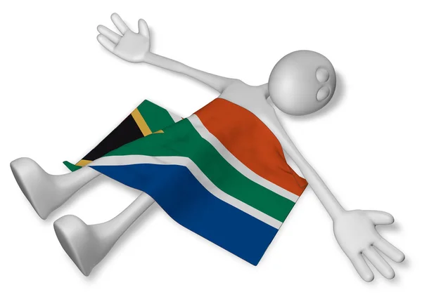 Döda tecknad kille och flaggan i Sydafrika — Stockfoto