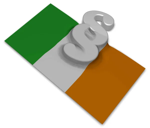 Symbole du paragraphe et drapeau irlandais — Photo