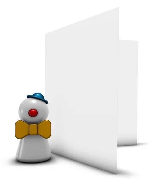 Clown and blank card — Stock Photo, Image