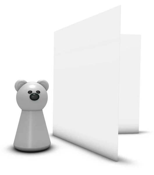 Fehér Medve és a kártya — Stock Fotó