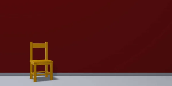Cadeira na frente da ferida vermelha — Fotografia de Stock