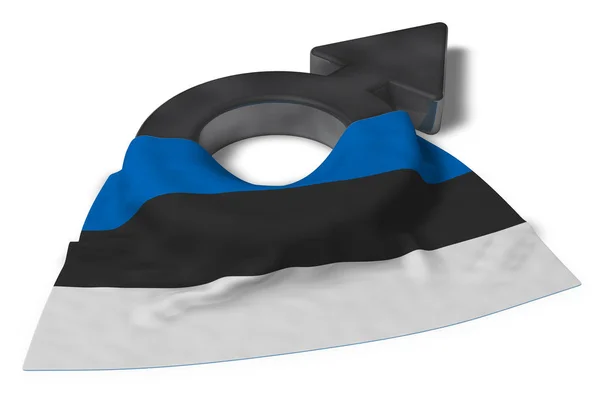 Marssymbool en vlag van Estland — Stockfoto