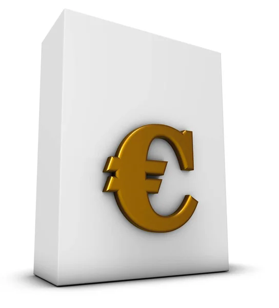 Euro-Symbol und Schachtel — Stockfoto