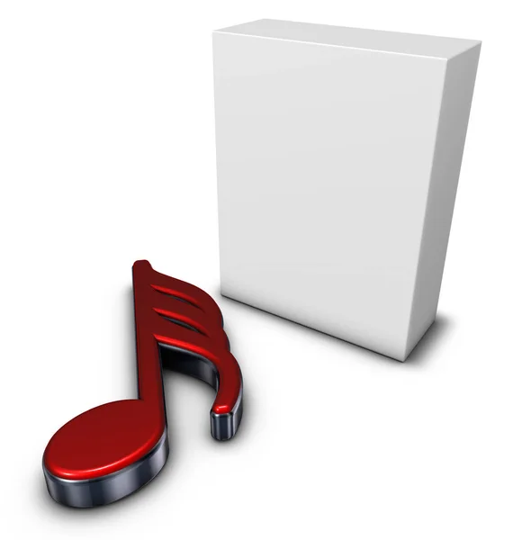 Nota de música e caixa — Fotografia de Stock