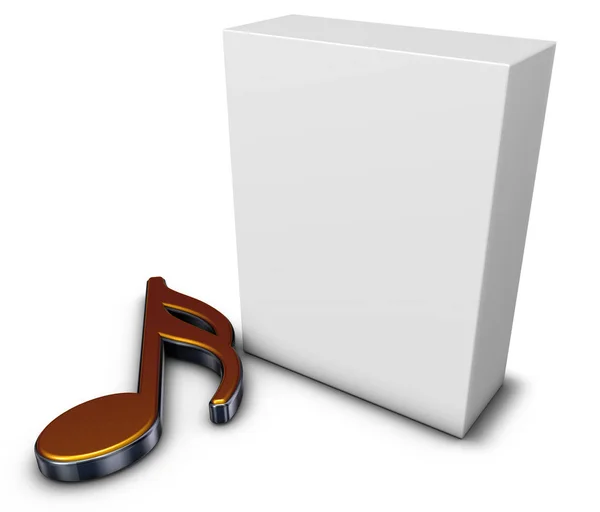 Musik anteckning och box — Stockfoto