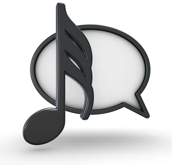 Speech bubble and music note — Stock Photo, Image