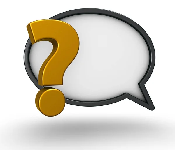 Speech bubble and question mark — Stock Photo, Image