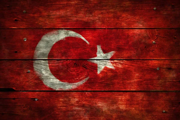 Vlag van Turkije op hout — Stockfoto