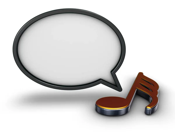 Speech bubble and music note — Stock Photo, Image