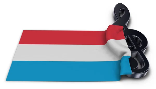 Clef symbol and flag of Luxembourg — Stock Photo, Image