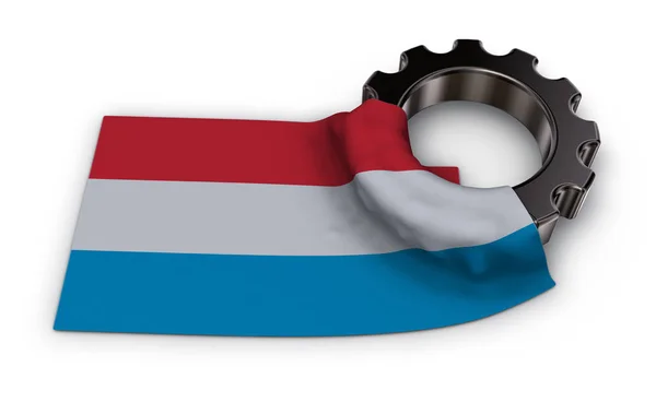 Roue dentée et drapeau luxembourgeois — Photo