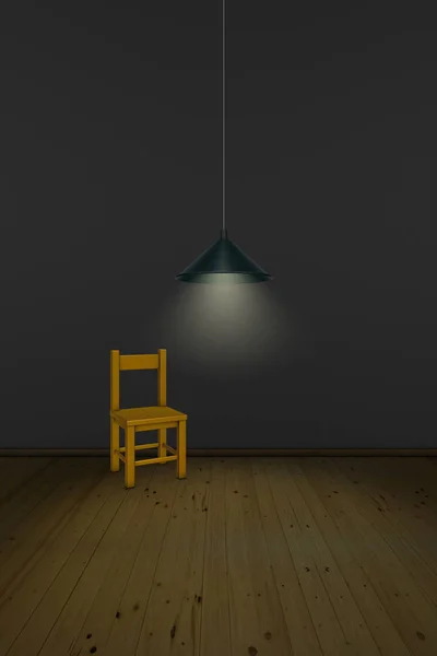 Stuhl unter Lampe — Stockfoto