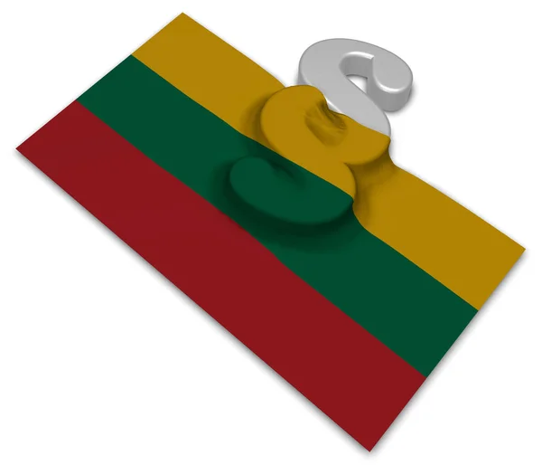Paragrafo simbolo e bandiera della Lituania — Foto Stock