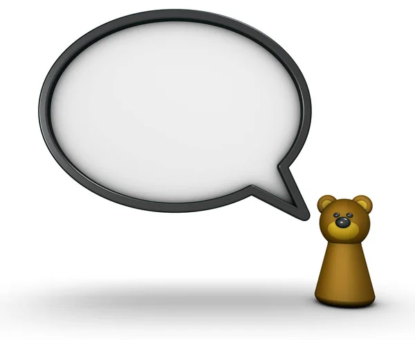 Bear and speech bubble — Stock Photo, Image