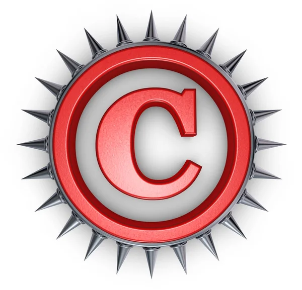 Copyright-symbool met spikes — Stockfoto