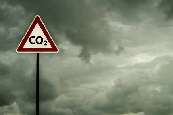 Co2 on roadsign — Φωτογραφία Αρχείου