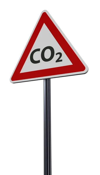 Co2 on roadsign — Stok fotoğraf