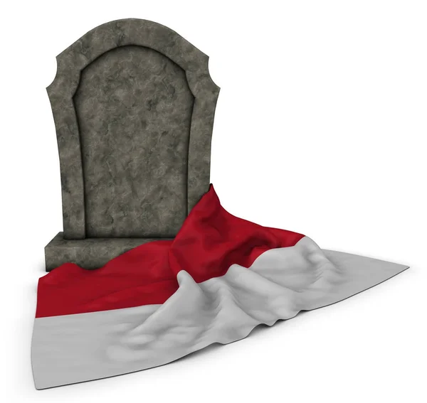 Надгробний камінь і прапор Монако — стокове фото