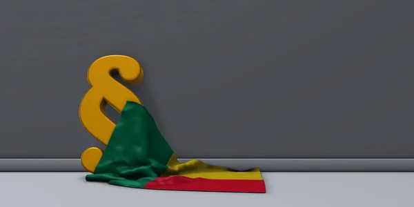 Vlajka Beninu a odstavec symbolu — Stock fotografie
