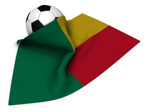 Футбольний м'яч і прапор Беніну — стокове фото