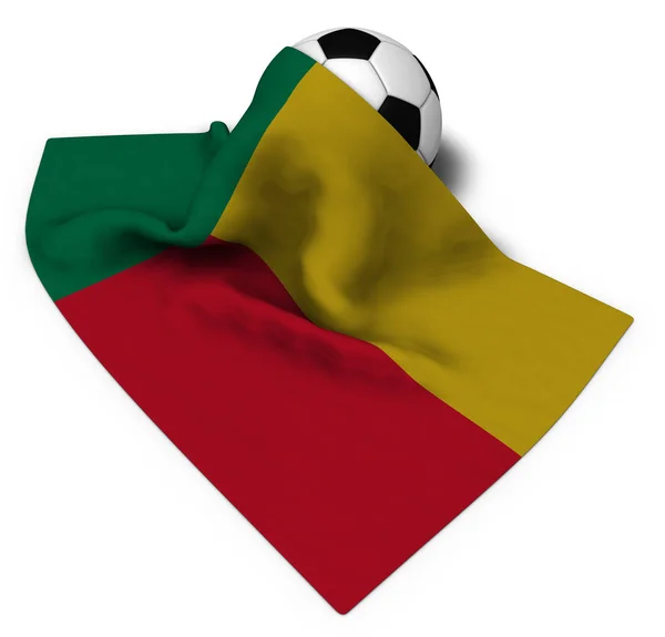 Bola de futebol e bandeira de benin — Fotografia de Stock