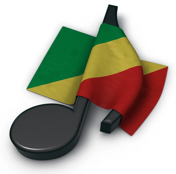 音乐笔记和刚果的旗子 — 图库照片