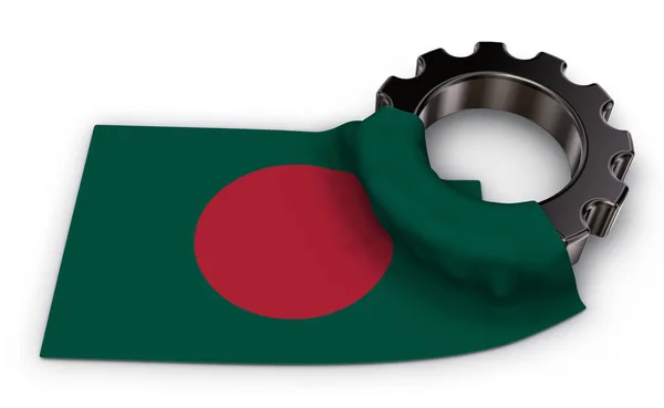 Gear wheel en de vlag van bangladesh — Stockfoto