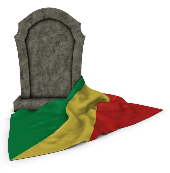 Gravestone e bandeira do congo — Fotografia de Stock