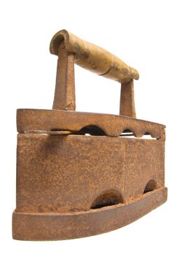 Old vintage Russian Soviet rusty iron isolated on a white background.