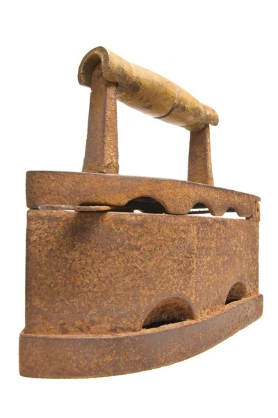 Old vintage Russian Soviet rusty iron isolated on a white background.