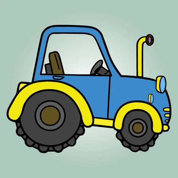 Traktor játék rajzfilm minta vektoros illusztráció Eps ikon. — Stock Vector