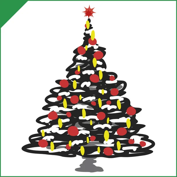 Wesołych Świąt Bożego Narodzenia i nowego roku wakacje drzewo dobrze tło. Wektor. EPS — Wektor stockowy