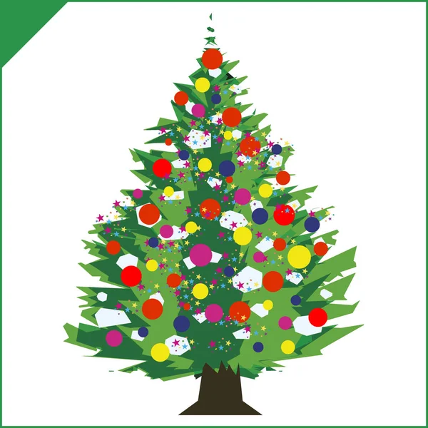Wesołych Świąt Bożego Narodzenia i nowego roku święta drzewa dobrze tło — Wektor stockowy