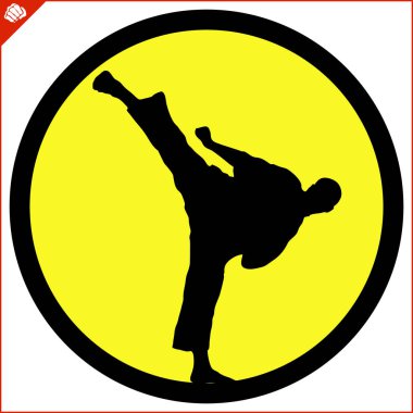 Dövüş sanatları simbol tasarımı. Karate amblemi.