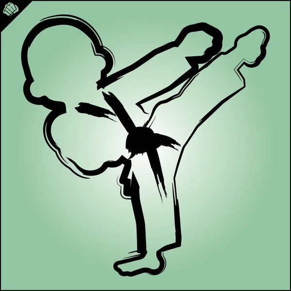 Arte marcial diseño de símbolo de color. emblema de karate. — Vector de stock