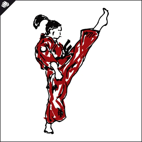 Bojové umění barevný simbol design. Znak karate. — Stockový vektor
