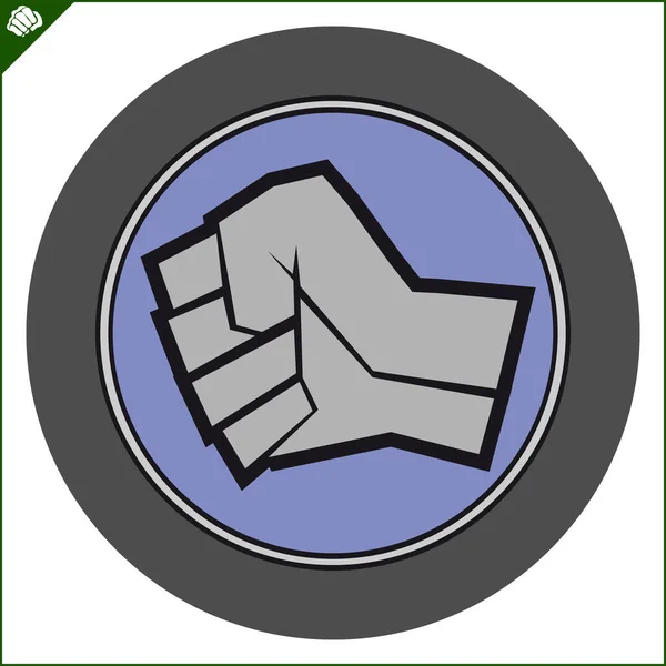 Karate power fist emblem. Martial art colored simbol design. Vector, EPS. — Stock Vector