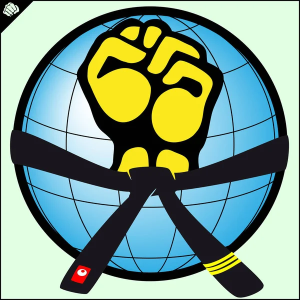 空手道的拳头标志。武术彩绘的简单设计。病媒，EPS. — 图库矢量图片