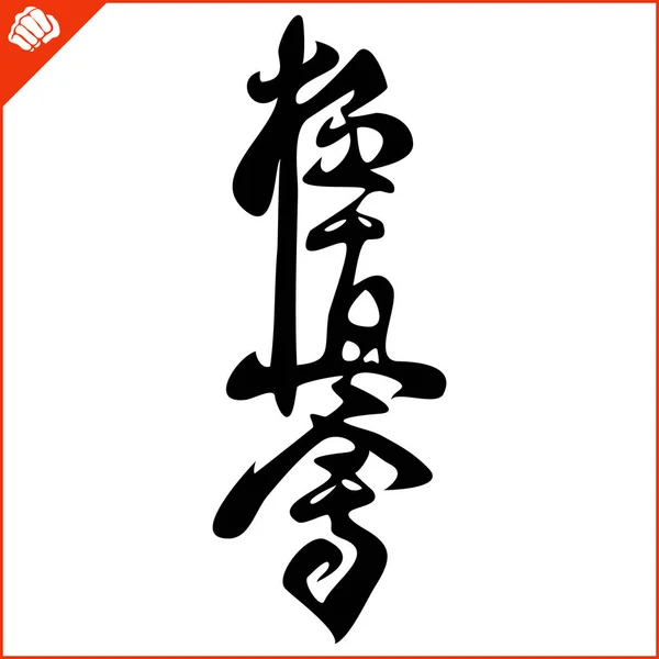 Arte marcial diseño de símbolo de color. Karate kyokushinkai emblema . — Vector de stock