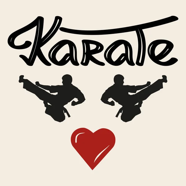 Letteren. Handgeschreven tekst - Karate voor altijd. Vector, Eps. — Stockvector