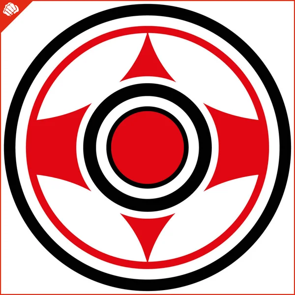 Kampfkunst farbiges Simulationsdesign. Karate emblem. — Stockvektor